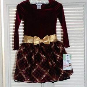 Bonnie Jean size 6x Burgundy/Gold